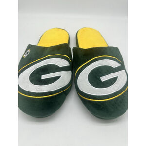 Green Bay Packers Plush Slide Slippers Mens L 11-12 FOCO NFL Football
